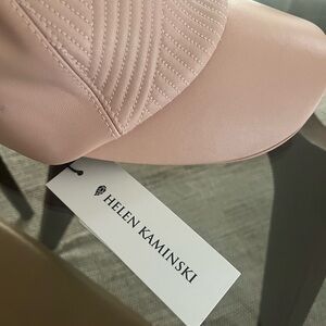 Helen Kaminski Blush Pink Leather Baseball Cap